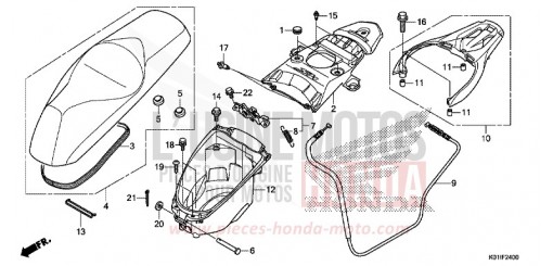 SIEGE/COMPARTIMENT A BAGAGES SH125ADE de 2014